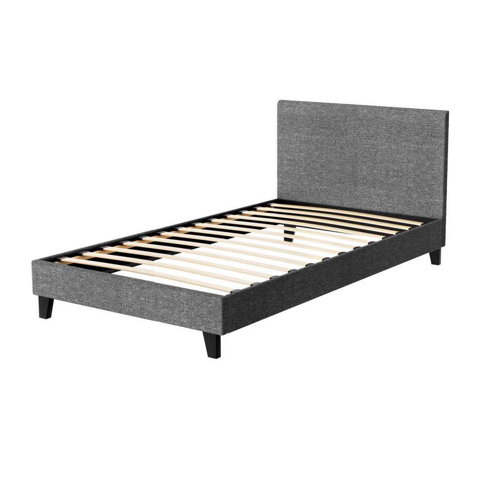 ARTISS Neo King Single Bed Frame Grey | Contemporary Wooden Bedhead