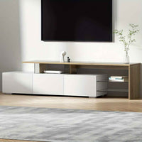 Thumbnail for Artiss TV Unit Cabinet Entertainment Units, Wood Stand Table Cabinets Storage Shelf Organiser Cupboard Home Living Room Bedroom Furniture, with 3 Spacious Drawer High Gloss White
