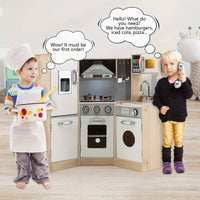 Thumbnail for Wooden Corner kids Kitchen Playset | Pretend Cooking Toy with Cookware Accessories, For 3+