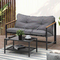 Thumbnail for 2pcs Outdoor Patio Sofa Set Garden Lounge Setting Furniture