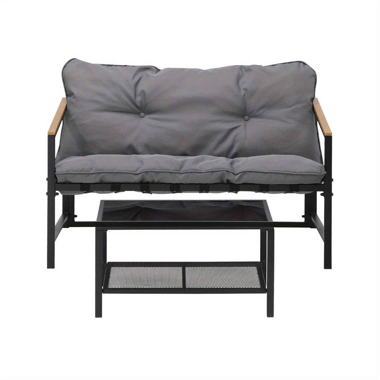 2pcs Outdoor Patio Sofa Set Garden Lounge Setting Furniture