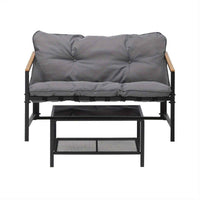 Thumbnail for 2pcs Outdoor Patio Sofa Set Garden Lounge Setting Furniture