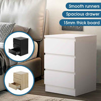 Thumbnail for Bedside Table with Three Roomy Drawers and Handle-Free