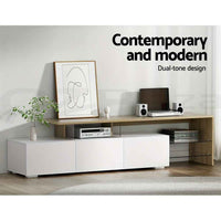 Thumbnail for Artiss TV Unit Cabinet Entertainment Units, Wood Stand Table Cabinets Storage Shelf Organiser Cupboard Home Living Room Bedroom Furniture, with 3 Spacious Drawer High Gloss White