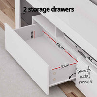 Thumbnail for Artiss TV Unit Cabinet Entertainment Unit RGB LED Gloss Furniture 200cm White