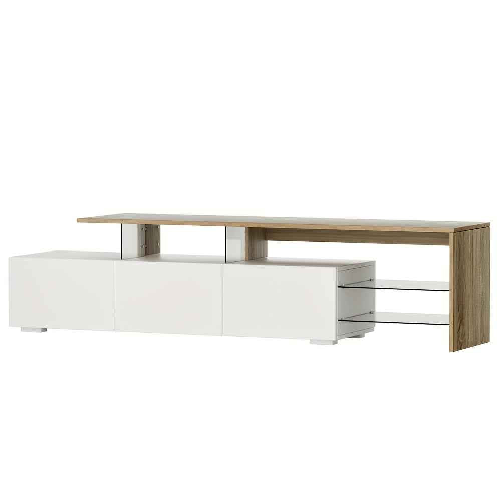 Artiss TV Unit Cabinet Entertainment Units, Wood Stand Table Cabinets Storage Shelf Organiser Cupboard Home Living Room Bedroom Furniture, with 3 Spacious Drawer High Gloss White