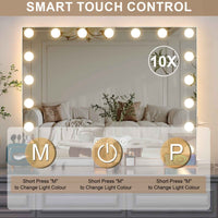 Thumbnail for Hollywood Mirror 23.6x20.5in, 17 Dimmable LED Lights, Lighted Makeup Mirror, 3 Colour Lighting Modes