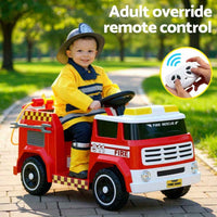Thumbnail for Premium 12V Fire Engine Kids Ride on Firetruck with Water Cannon | Water Gun & Music