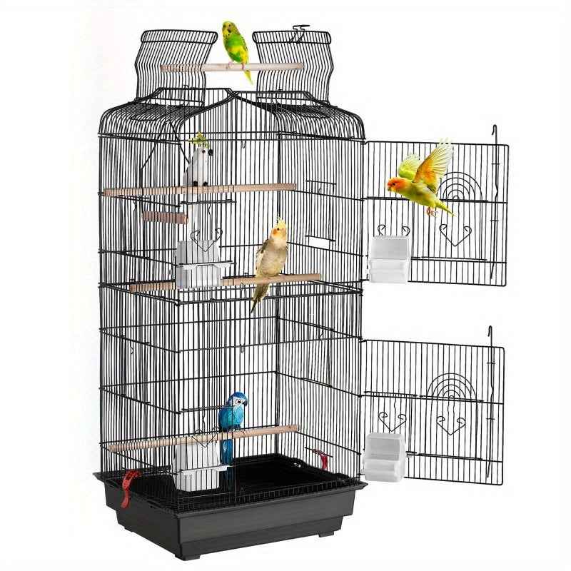 VEVOR 99.06cm Hanging Metal Bird Flight Cage for Parakeets, Cockatiels & Small Parrots