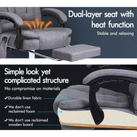Thumbnail for ALFORDSON Massage Office Chair Heated Seat Executive Gaming Racer Fabric