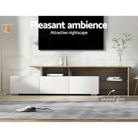 Thumbnail for Artiss TV Unit Cabinet Entertainment Units, Wood Stand Table Cabinets Storage Shelf Organiser Cupboard Home Living Room Bedroom Furniture, with 3 Spacious Drawer High Gloss White