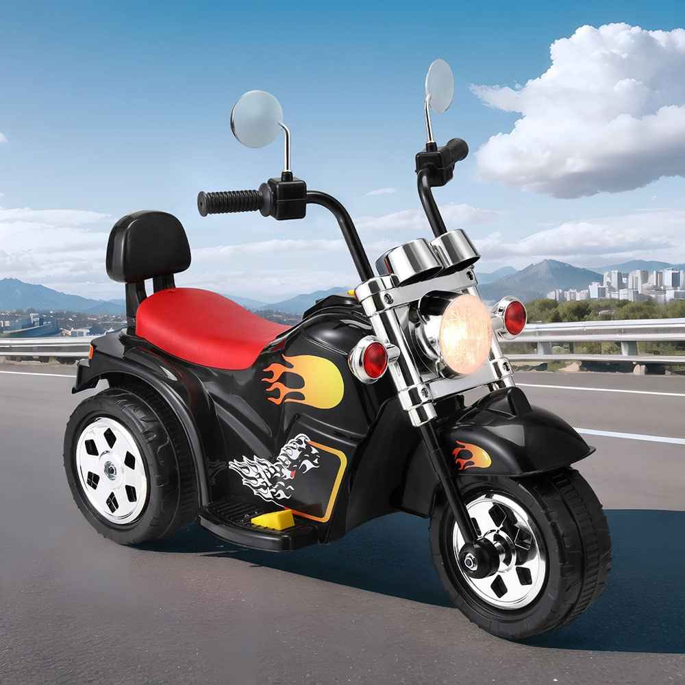 Harley-Davidson-inspired Electric Motorcycle Black Youngsters' Electric Motorcycle Ride-On Toy | 6V Battery Powered