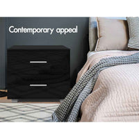 Thumbnail for Bedside Table Nightstand 2 Drawers Side Table Storage