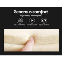 Thumbnail for ARTISS Contemporary Single Bed Frame - Light Gray & White Fabric Headboard | Easy Assembly
