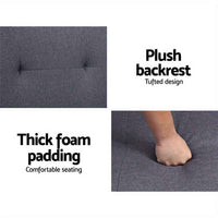 Thumbnail for Artiss Sofa Bed Lounge Futon Couch Beds 3 Seater Convertible Cup Holder Fabric Dark Grey