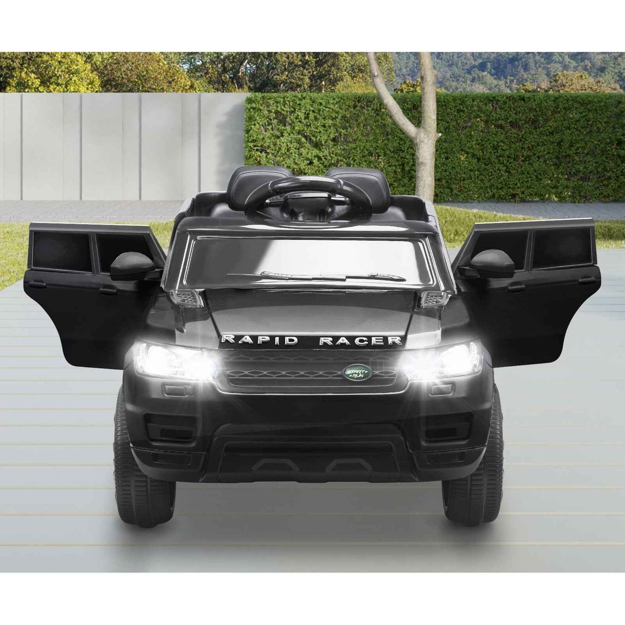 Range Rover Inspired Kids Ride On Car with Remote Control | Black Electric Vehicle MP3 LED light 12V