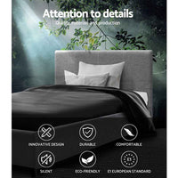 Thumbnail for ARTISS Contemporary Single Bed Frame - Light Gray & White Fabric Headboard | Easy Assembly