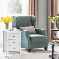 Thumbnail for LIFEZEAL 2x Bedside Tables Wood Side Table Nightstand Storage Cabinet w/3 Drawers White