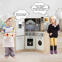 Thumbnail for Wooden Corner kids Kitchen Playset | Pretend Cooking Toy with Cookware Accessories, For 3+