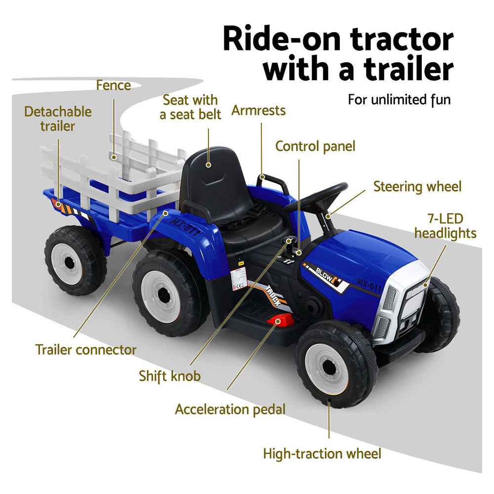 Rigo Ride On Car Tractor Toy Kids Outdoor Electric Cars 12V Battery