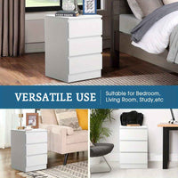 Thumbnail for Bedside Table with Three Roomy Drawers and Handle-Free