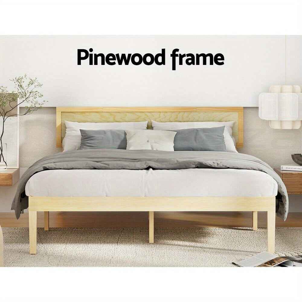 Artiss Queen Bed / Double Bed Wooden Bed Frame - Modern Pine Platform Base