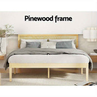 Thumbnail for Artiss Queen Bed / Double Bed Wooden Bed Frame - Modern Pine Platform Base