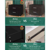 Thumbnail for Bedside Table Nightstand 2 Drawers Side Table Storage