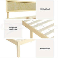 Thumbnail for Artiss Queen Bed / Double Bed Wooden Bed Frame - Modern Pine Platform Base