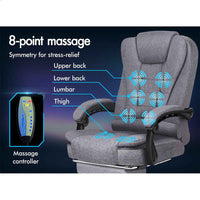 Thumbnail for ALFORDSON Massage Office Chair Heated Seat Executive Gaming Racer Fabric