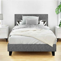 Thumbnail for ARTISS Neo King Single Bed Frame Grey | Contemporary Wooden Bedhead
