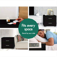 Thumbnail for Bedside Table Nightstand 2 Drawers Side Table Storage