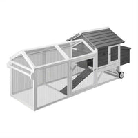 Thumbnail for Extra Large Wooden Chicken Coop & Rabbit Hutch with Wheels