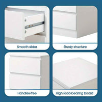 Thumbnail for Bedside Table with Three Roomy Drawers and Handle-Free