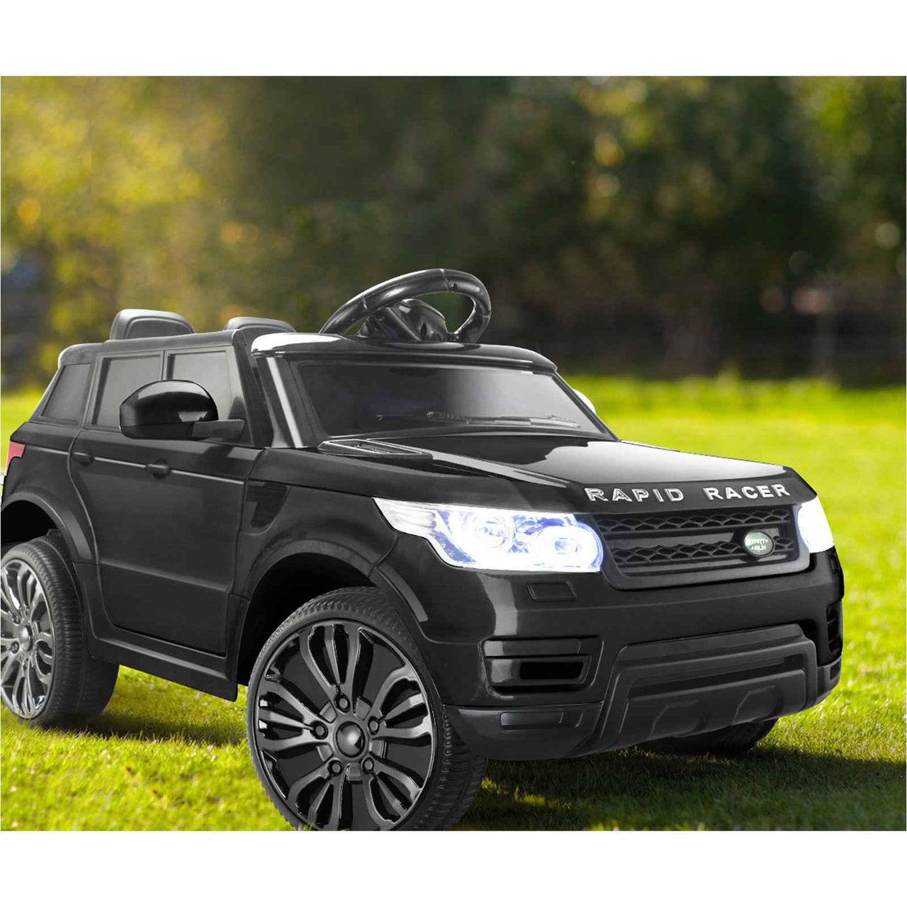 Range Rover Inspired Kids Ride On Car with Remote Control | Black Electric Vehicle MP3 LED light 12V