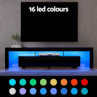 Thumbnail for Artiss TV Unit Cabinet Entertainment Unit RGB LED Gloss Furniture 200cm Black