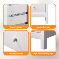 Thumbnail for White Wooden Bedside Table with 2 Large Drawers - Compact 27