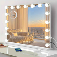 Thumbnail for Hollywood Mirror 23.6x20.5in, 17 Dimmable LED Lights, Lighted Makeup Mirror, 3 Colour Lighting Modes