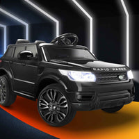 Thumbnail for Range Rover Inspired Kids Ride On Car with Remote Control | Black Electric Vehicle MP3 LED light 12V