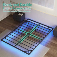 Thumbnail for Metal Floating Bed Frame with LED Lights - Queen bed / Double bed, Easy Assembly
