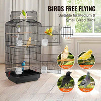 Thumbnail for VEVOR 99.06cm Hanging Metal Bird Flight Cage for Parakeets, Cockatiels & Small Parrots