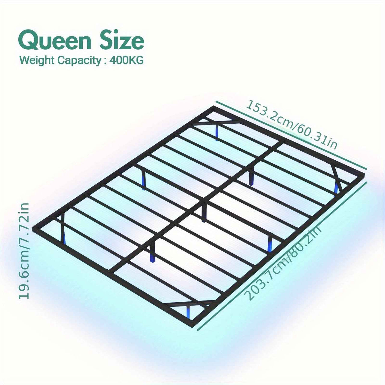 Metal Floating Bed Frame with LED Lights - Queen bed / Double bed, Easy Assembly