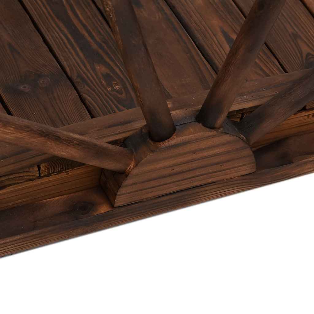 Solid Wood Fir Garden Bridge with Half-Wheel Design, Outdoor Decorative Ornamental Bridge