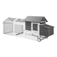 Thumbnail for Extra Large Wooden Chicken Coop & Rabbit Hutch with Wheels