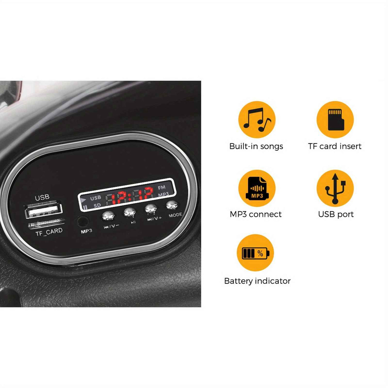 Range Rover Inspired Kids Ride On Car with Remote Control | Black Electric Vehicle MP3 LED light 12V