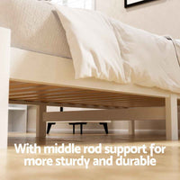 Thumbnail for Artiss Single Bed Frame Size Wooden Platform with 2 Storage Drawers White SOFIE