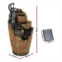 Thumbnail for Garden Solar Fountain Water Feature Outdoor Cascading Hand Pump Design 80CM