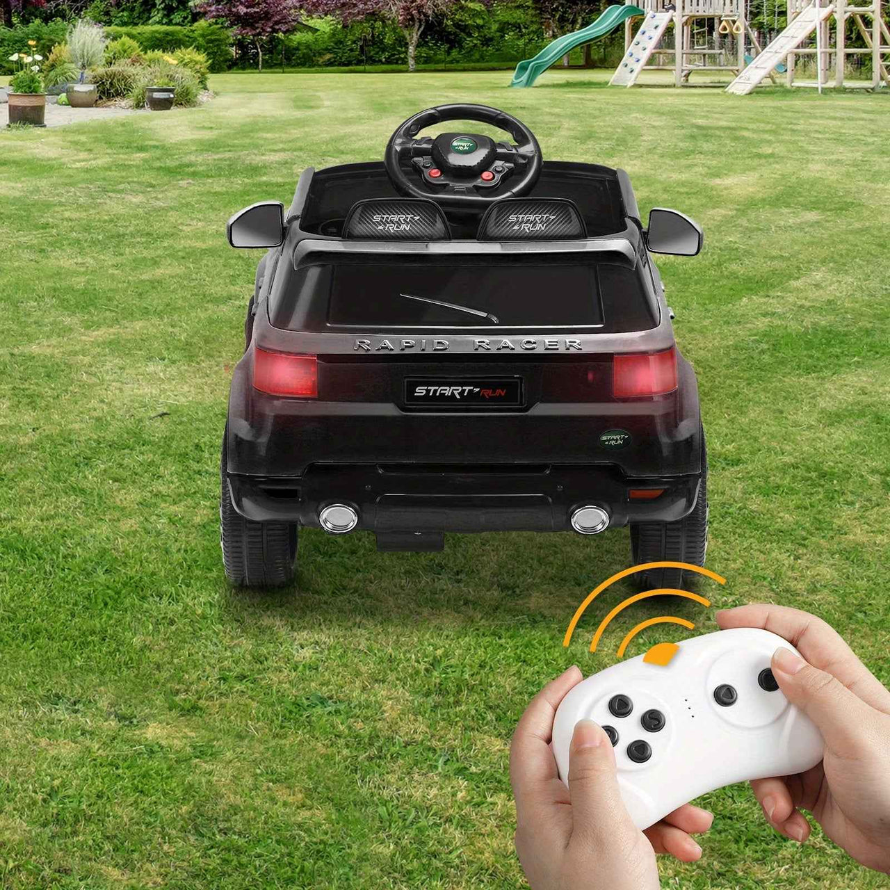 Range Rover Inspired Kids Ride On Car with Remote Control | Black Electric Vehicle MP3 LED light 12V