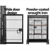 Thumbnail for i.Pet Bird Cage Large Cages 144cm Parrot Aviary Stand-Alone Budgie Wheels Castor