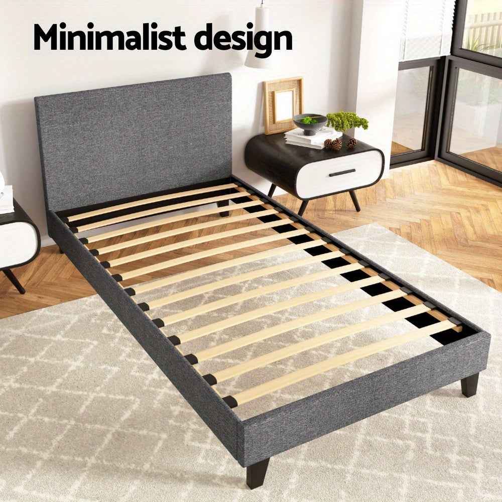 ARTISS Neo King Single Bed Frame Grey | Contemporary Wooden Bedhead